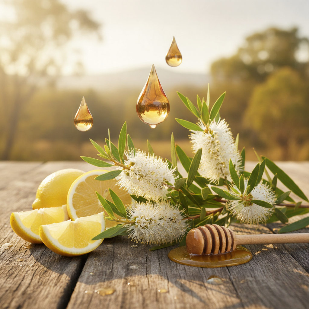 Golden Citrus Radiance: Discover the Uplifting Beauty of Organic Honey Myrtle Essential Oil