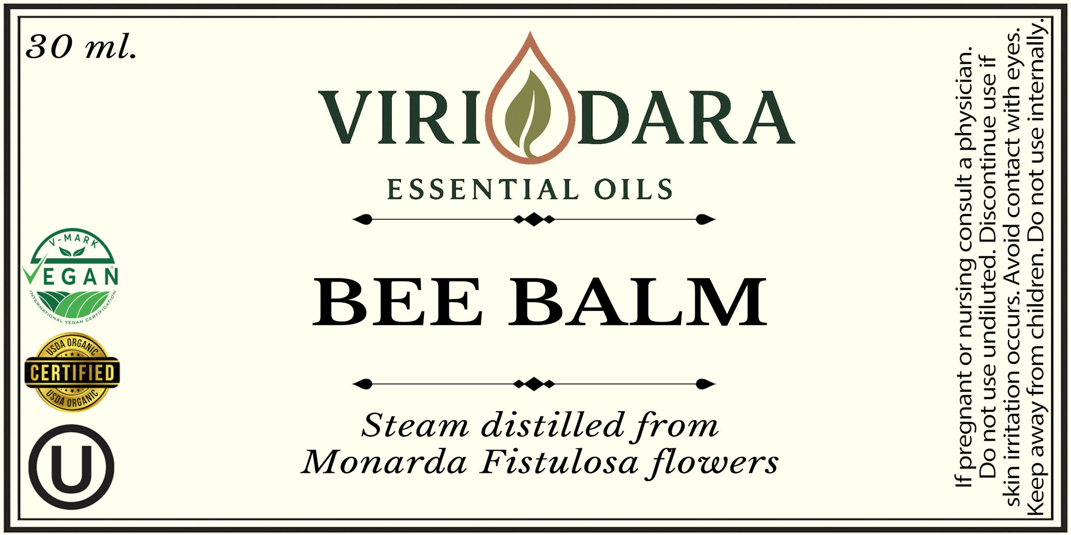 Organic Bee Balm Essential Oil
