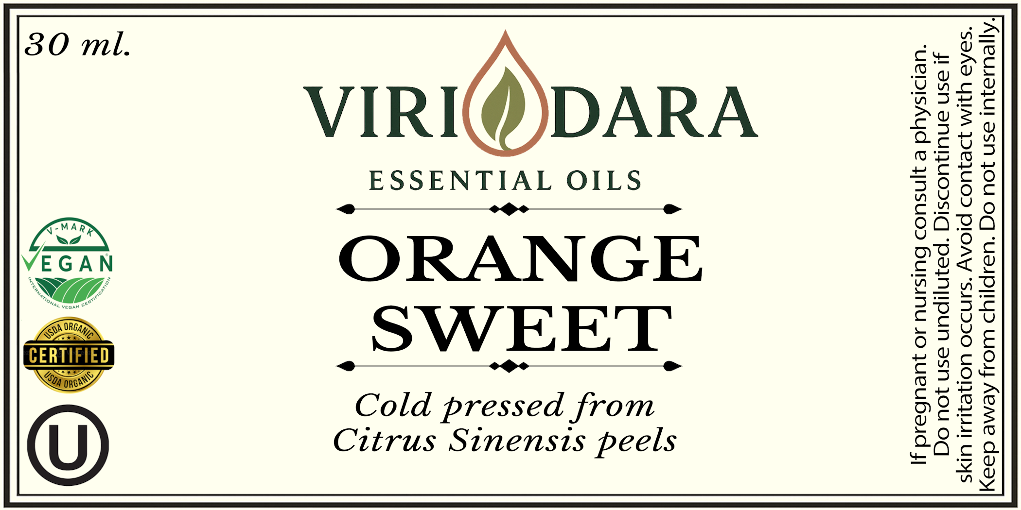 Organic Orange Sweet Essential Oil